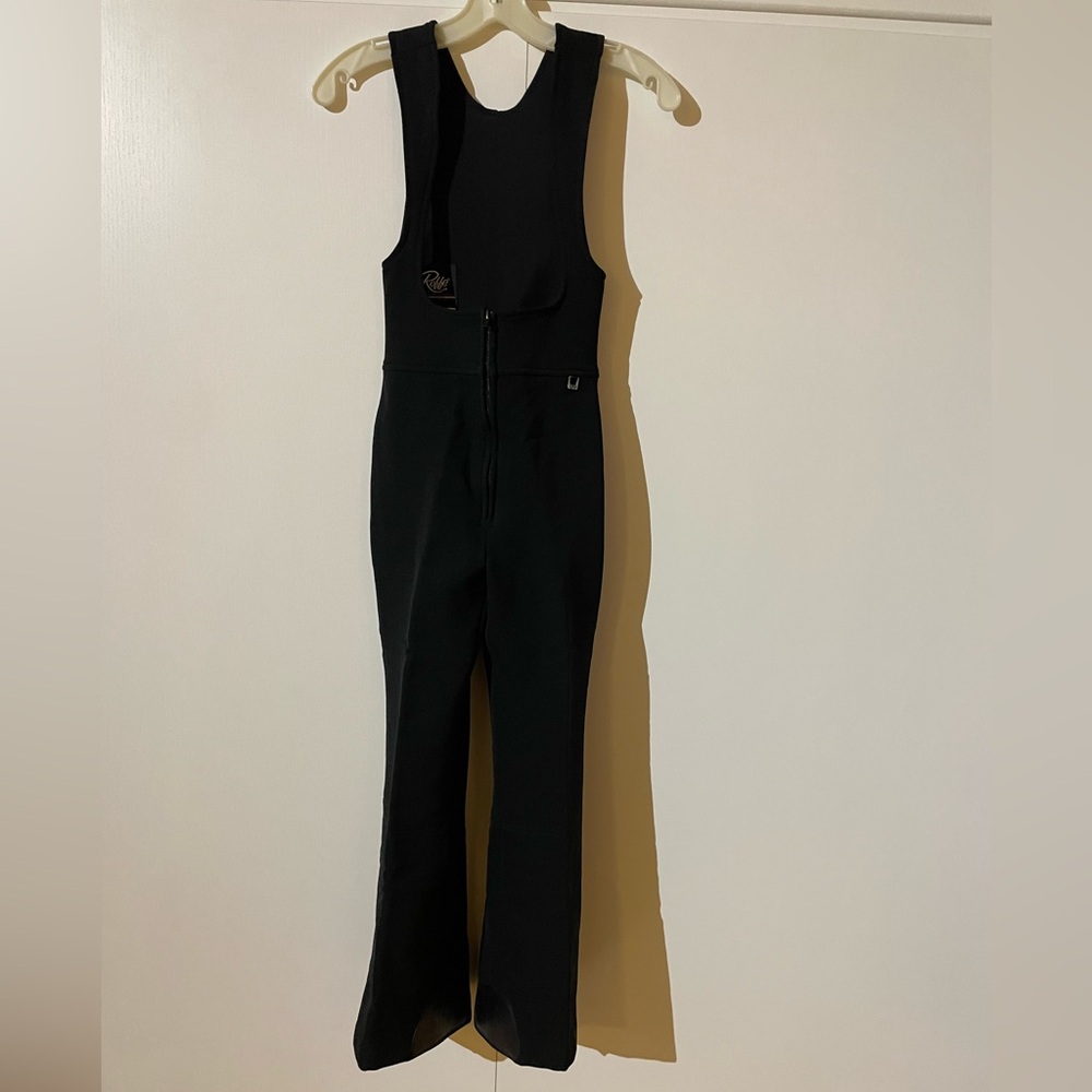 Women’s Vintage Roffe Black Ski Bib, Sz. 6